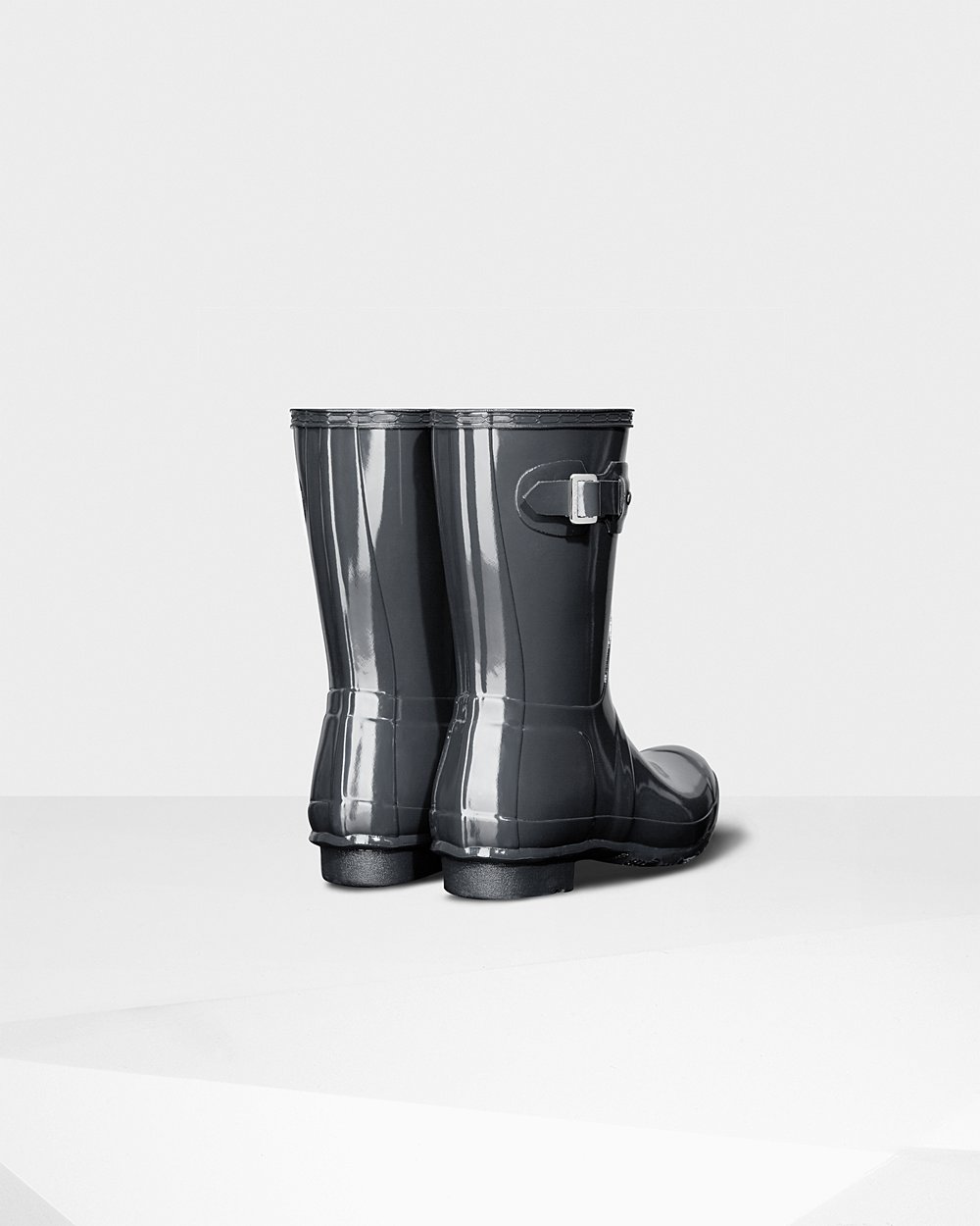 Womens Hunter Original Gloss - Short Rain Boots Grey - 4278-KJUPM